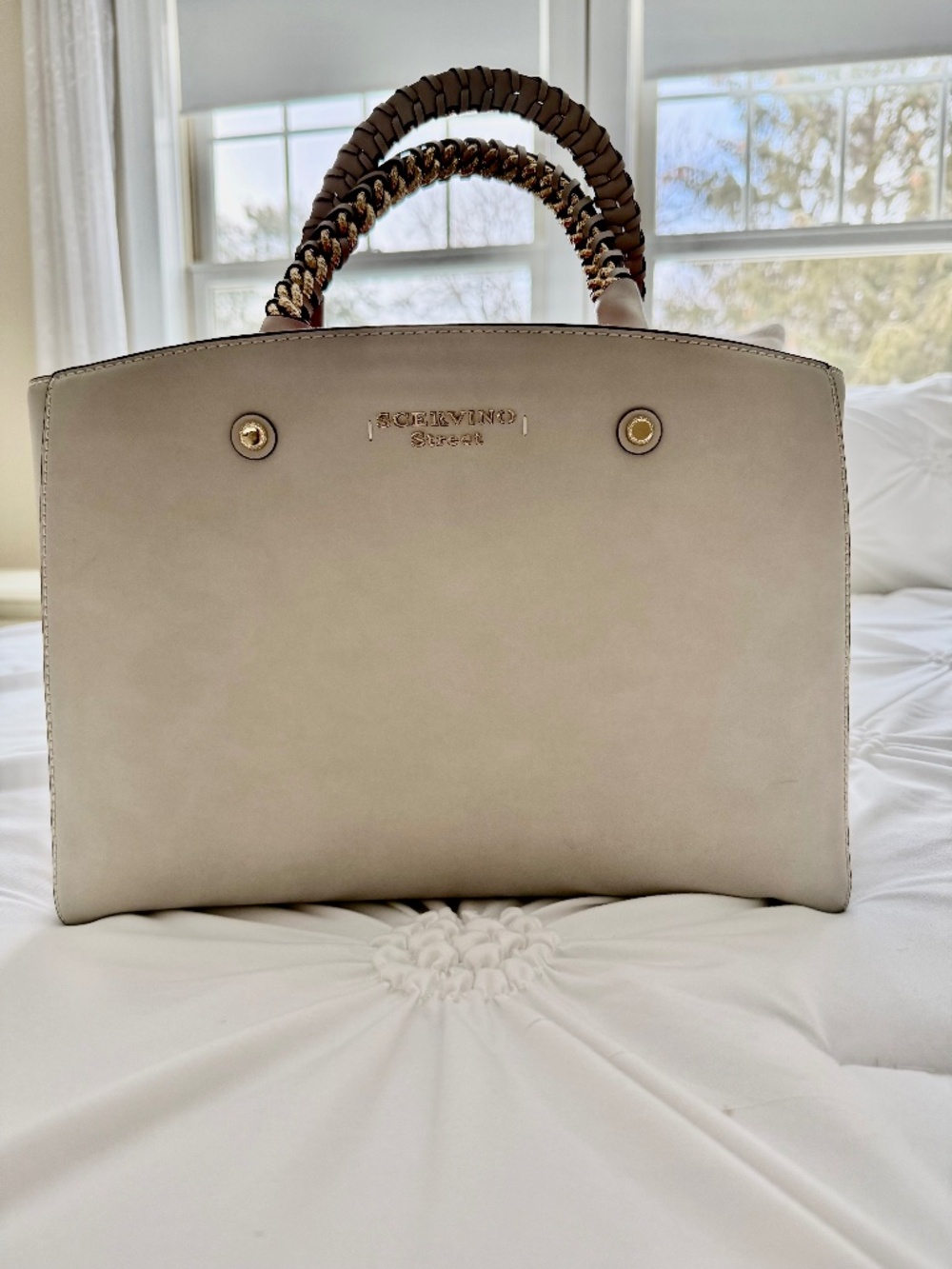 Light Grey Leather Bag Direct from Italy